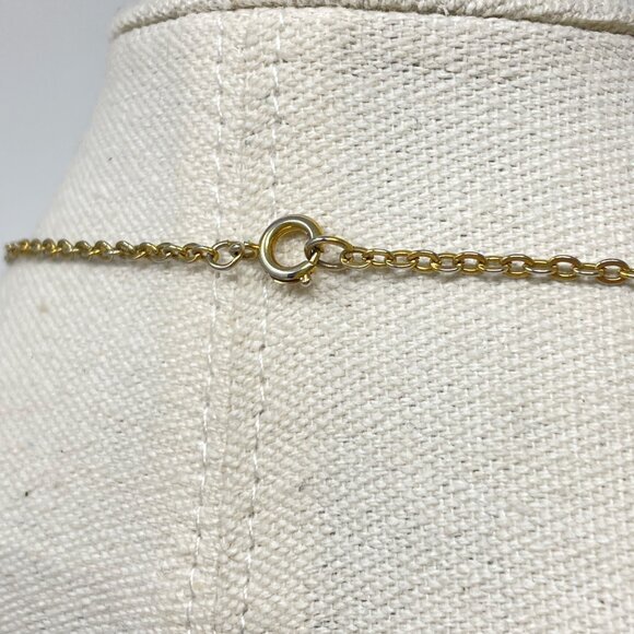 Vintage Long Necklace Blue Gold-Tone Chain‎ Layering Classic Old Money - Picture 5 of 6